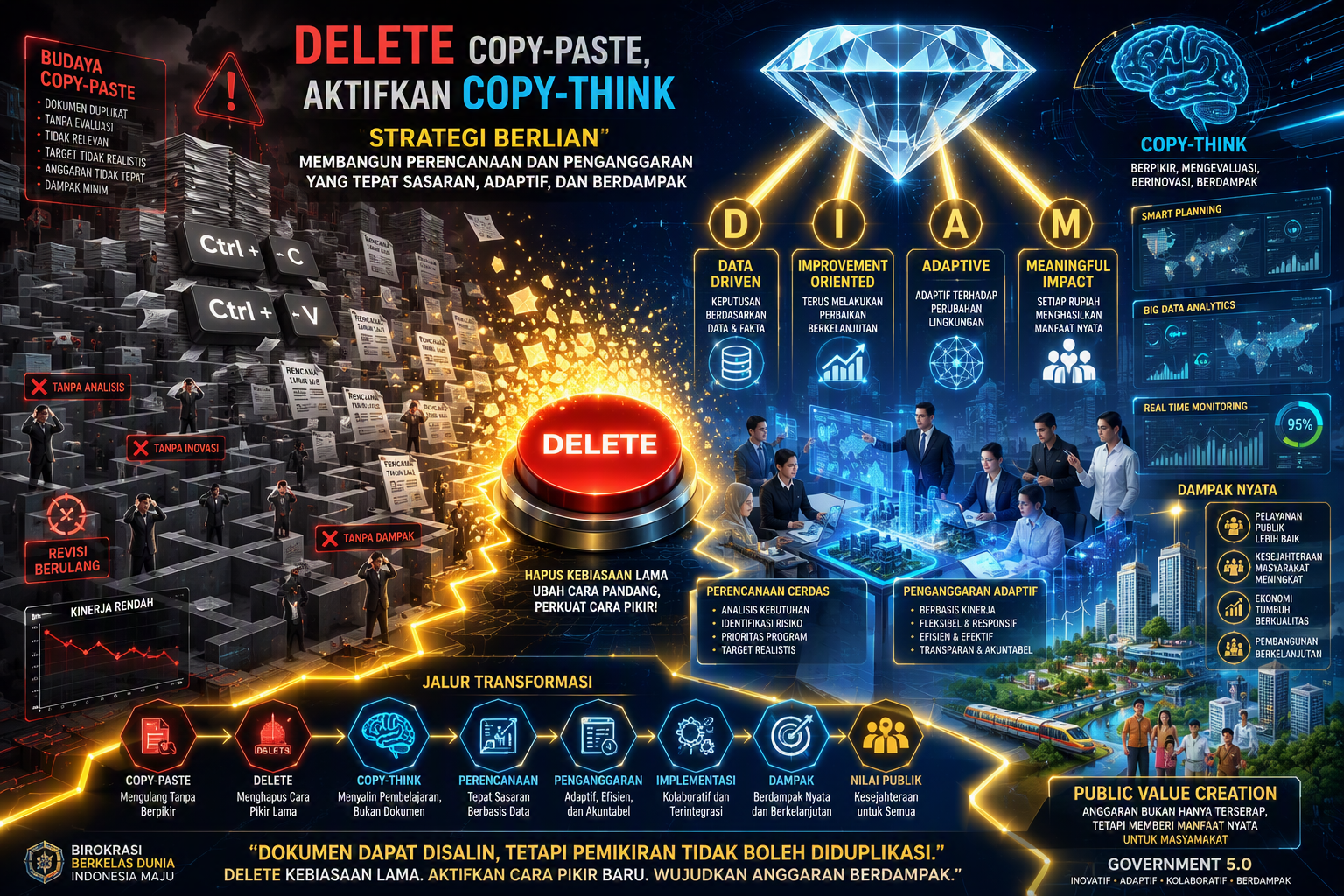 Delete Copy-Paste, Aktifkan Copy-Think: Strategi Berlian Membangun Perencanaan Dan Penganggaran Yang Tepat Sasaran, Adaptif, Dan Berdampak