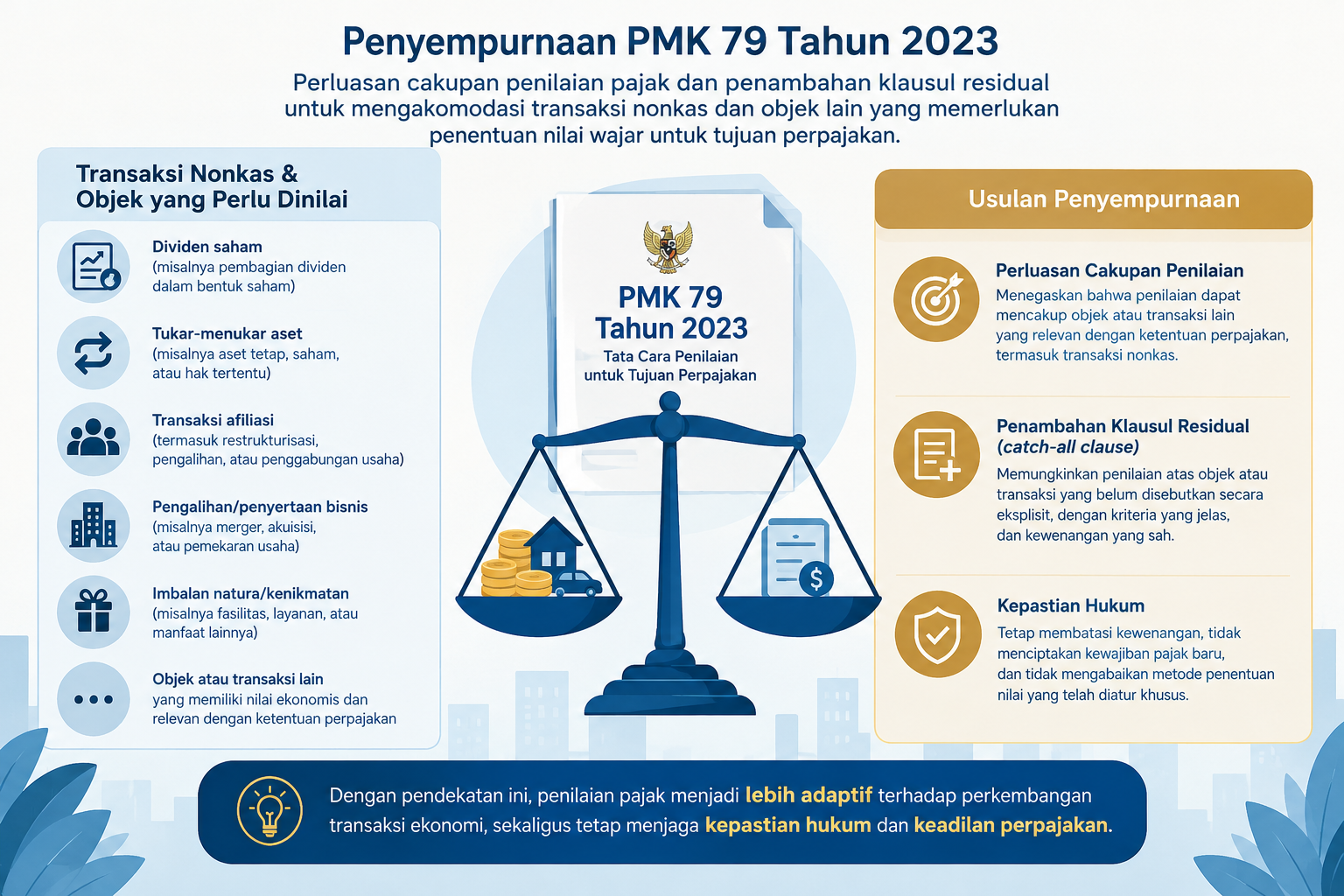 Dari Daftar Objek ke Prinsip Penilaian: Urgensi Penyempurnaan PMK 79 Tahun 2023 untuk Mengakomodasi Transaksi Nonkas
