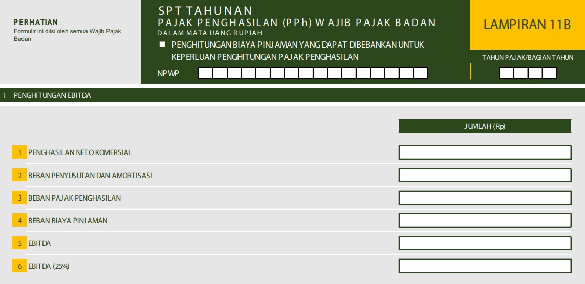 Lampiran Baru SPT Badan Coretax: Penghitungan Biaya Pinjaman